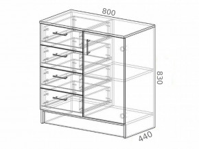 Комод К800-1Д ЛДСП венге-лоредо в Верхнем Уфалее - verhnij-ufalej.mebel74.com | фото 2