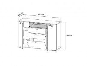 Комод Ланс К303 графит/дуб бунратти в Верхнем Уфалее - verhnij-ufalej.mebel74.com | фото 2