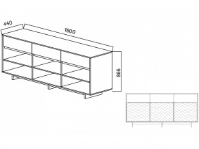 Комодино Moderno-1800 В-2 Ф1 в Верхнем Уфалее - verhnij-ufalej.mebel74.com | фото 2