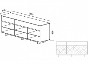 Комодино Moderno-1800 В-2 Ф2 в Верхнем Уфалее - verhnij-ufalej.mebel74.com | фото 4