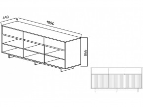 Комодино Moderno-1800 В-2 Ф5 в Верхнем Уфалее - verhnij-ufalej.mebel74.com | фото 4