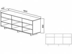 Комодино Moderno-1800 В-2 Ф6 в Верхнем Уфалее - verhnij-ufalej.mebel74.com | фото 5