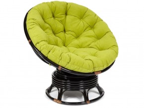 Кресло-качалка Papasan w 23/01 B с подушкой Antique brown, флок Олива в Верхнем Уфалее - verhnij-ufalej.mebel74.com | фото