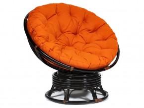 Кресло-качалка Papasan w 23/01 B с подушкой Antique brown, ткань Оранжевый в Верхнем Уфалее - verhnij-ufalej.mebel74.com | фото