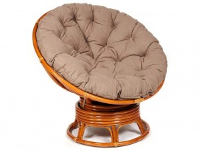 Кресло-качалка Papasan w 23/01 B с подушкой Cognac, экошерсть Коричневый в Верхнем Уфалее - verhnij-ufalej.mebel74.com | фото