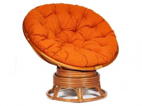 Кресло-качалка Papasan w 23/01 B с подушкой Cognac, ткань Оранжевый в Верхнем Уфалее - verhnij-ufalej.mebel74.com | фото