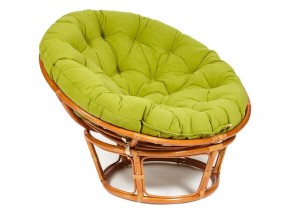 Кресло Papasan 23/01 W с подушкой Cognac, флок Олива в Верхнем Уфалее - verhnij-ufalej.mebel74.com | фото