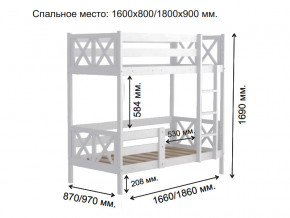 Кровать 2-х ярусная Аист-2 Классика белый 1600х800 мм в Верхнем Уфалее - verhnij-ufalej.mebel74.com | фото 2