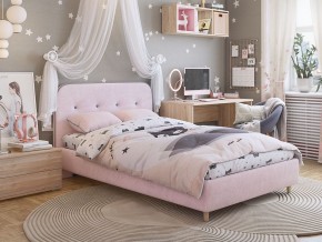 Кровать 900 Лео велюр нежно-розовый в Верхнем Уфалее - verhnij-ufalej.mebel74.com | фото 4