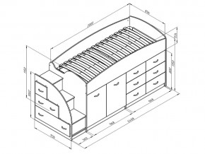 Кровать чердак Дюймовочка 4 Салатовый в Верхнем Уфалее - verhnij-ufalej.mebel74.com | фото 2