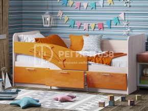 Кровать Дельфин МДФ 1600 Оранжевый металлик в Верхнем Уфалее - verhnij-ufalej.mebel74.com | фото
