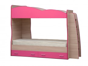 Кровать детская двухъярусная Юниор 1.1 розовая в Верхнем Уфалее - verhnij-ufalej.mebel74.com | фото