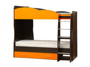 Кровать детская двухъярусная Юниор 2.1 оранжевая в Верхнем Уфалее - verhnij-ufalej.mebel74.com | фото