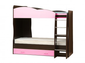 Кровать детская двухъярусная Юниор 2.1 светло-розовый в Верхнем Уфалее - verhnij-ufalej.mebel74.com | фото