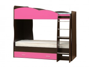 Кровать детская двухъярусная Юниор 2.1 ярко-розовый в Верхнем Уфалее - verhnij-ufalej.mebel74.com | фото
