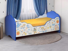 Кровать детская с бортом Малышка №3 700*1400 синяя в Верхнем Уфалее - verhnij-ufalej.mebel74.com | фото 1
