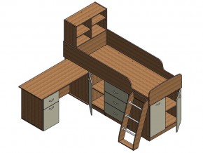 Кровать Дюймовочка 1 Орех в Верхнем Уфалее - verhnij-ufalej.mebel74.com | фото 3