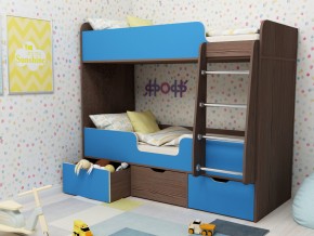 Кровать двухъярусная Малыш двойняшка бодега-голубой в Верхнем Уфалее - verhnij-ufalej.mebel74.com | фото 1