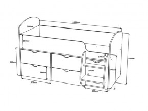 Кровать Малыш-7 Дуб-Бодега в Верхнем Уфалее - verhnij-ufalej.mebel74.com | фото 2