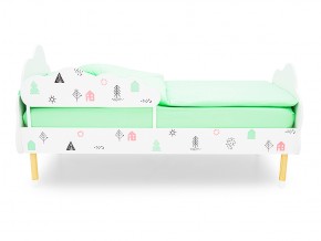 Кровать Stumpa Облако с бортиком рисунок Домики розовый, бирюзовый в Верхнем Уфалее - verhnij-ufalej.mebel74.com | фото 3