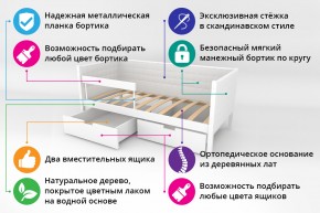 Кровать-тахта Svogen мягкая с ящиками и бортиком с фото белый/динозаврики в Верхнем Уфалее - verhnij-ufalej.mebel74.com | фото 2