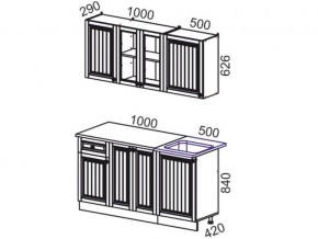 Кухня Хозяюшка 1500 деним в Верхнем Уфалее - verhnij-ufalej.mebel74.com | фото 2