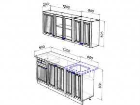 Кухня Хозяюшка 1800 деним в Верхнем Уфалее - verhnij-ufalej.mebel74.com | фото 2