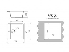 Кухонная мойка MS-21 в Верхнем Уфалее - verhnij-ufalej.mebel74.com | фото 2