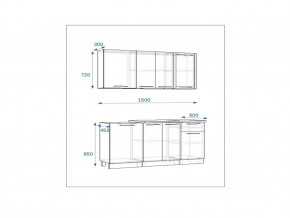 Кухонный гарнитур 11 Грецкий орех 1500 в Верхнем Уфалее - verhnij-ufalej.mebel74.com | фото 2