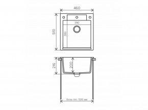 Мойка гранитная Argo-460 Песочный 302 в Верхнем Уфалее - verhnij-ufalej.mebel74.com | фото 2