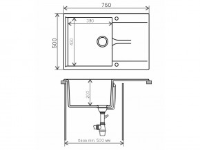 Мойка гранитная Gals-760 Белый 26 в Верхнем Уфалее - verhnij-ufalej.mebel74.com | фото 2