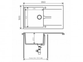 Мойка гранитная Gals-860 Бежевый 27 в Верхнем Уфалее - verhnij-ufalej.mebel74.com | фото 2