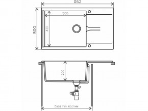 Мойка гранитная Gals-862 Белый 26 в Верхнем Уфалее - verhnij-ufalej.mebel74.com | фото 2