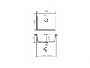 Мойка кварцевая Tolero Loft TL-580 Серый металлик 001 в Верхнем Уфалее - verhnij-ufalej.mebel74.com | фото 2