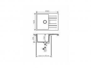 Мойка кварцевая Tolero Loft TL-650 Серый металлик 001 в Верхнем Уфалее - verhnij-ufalej.mebel74.com | фото 2