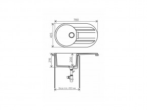 Мойка кварцевая Tolero Loft TL-780 Серый металлик 001 в Верхнем Уфалее - verhnij-ufalej.mebel74.com | фото 2