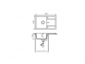 Мойка кварцевая Tolero R-112 Серый металлик 001 в Верхнем Уфалее - verhnij-ufalej.mebel74.com | фото 2