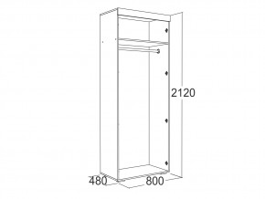 Шкаф 2-х дверный для одежды Ольга 19 в Верхнем Уфалее - verhnij-ufalej.mebel74.com | фото 2