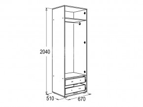 Шкаф 2-х дверный для одежды Омега 16 в Верхнем Уфалее - verhnij-ufalej.mebel74.com | фото 2