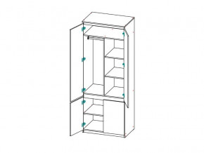 Шкаф 2-х дверный с перегородкой СГ Модерн в Верхнем Уфалее - verhnij-ufalej.mebel74.com | фото 2