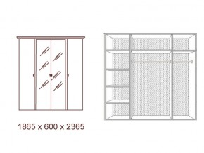 Шкаф 4-х дверный с зеркалами Анита в Верхнем Уфалее - verhnij-ufalej.mebel74.com | фото 2