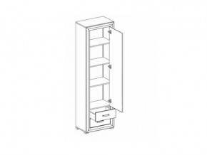 Шкаф B136-REG1D2S Мальта сибирская лиственница в Верхнем Уфалее - verhnij-ufalej.mebel74.com | фото 2