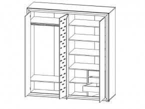 Шкаф B136-SZF4D Мальта сибирская лиственница в Верхнем Уфалее - verhnij-ufalej.mebel74.com | фото 2