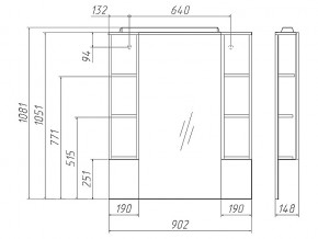 Шкаф зеркало 3D 90 Эл. Домино в Верхнем Уфалее - verhnij-ufalej.mebel74.com | фото 2