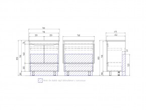 Тумба Grani 750-2-1 Оскар белый в Верхнем Уфалее - verhnij-ufalej.mebel74.com | фото 4