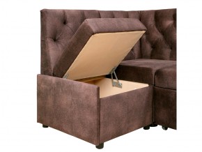Угловой диван Призма со стяжкми коричневый со спальным местом в Верхнем Уфалее - verhnij-ufalej.mebel74.com | фото 3